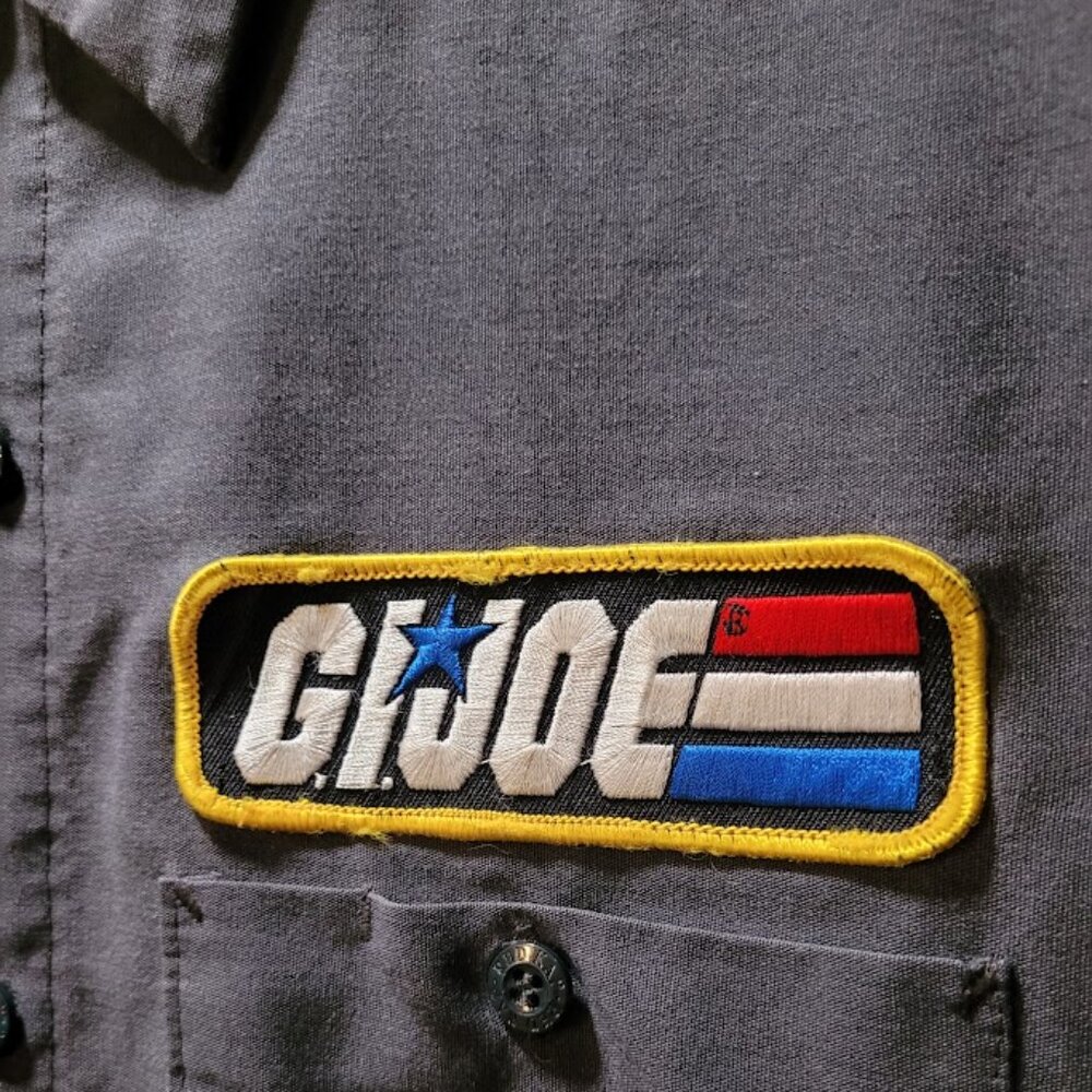 Red Kap Gray G.I.JOE Short Sleeve Button Shirt - Made in USA - Men's Large